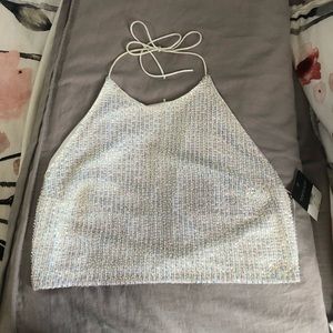 NWT backless Topshop crop top